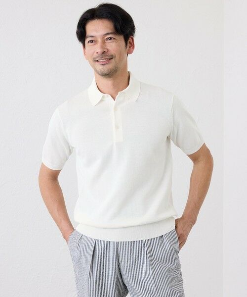 SANYO ESSENTIALS / サンヨーエッセンシャルズ ニット・セーター | 【一部予約販売】ハイツイストニットポロ（ホワイト1）