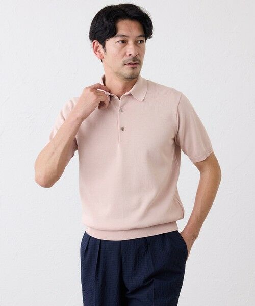 SANYO ESSENTIALS / サンヨーエッセンシャルズ ニット・セーター | 【一部予約販売】ハイツイストニットポロ（ピンク3）