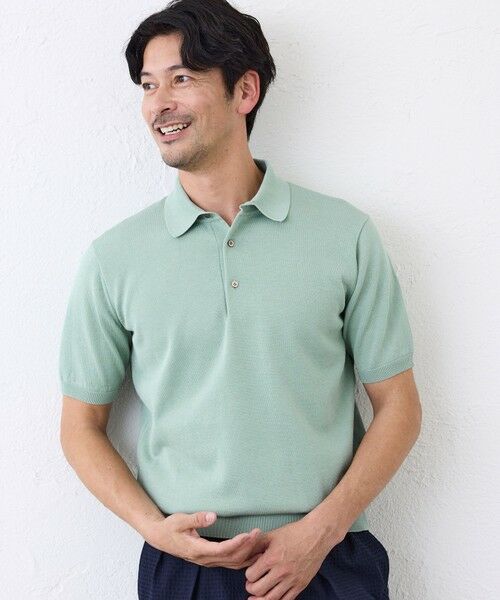 SANYO ESSENTIALS / サンヨーエッセンシャルズ ニット・セーター | 【一部予約販売】ハイツイストニットポロ（グリーン3）
