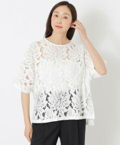 SANYO ESSENTIALS / サンヨーエッセンシャルズ シャツ・ブラウス | リーフレースドルマンブラウス
