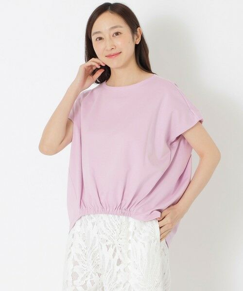 SANYO ESSENTIALS / サンヨーエッセンシャルズ カットソー | ギャザーコクーンプルオーバー（ラベンダー1）