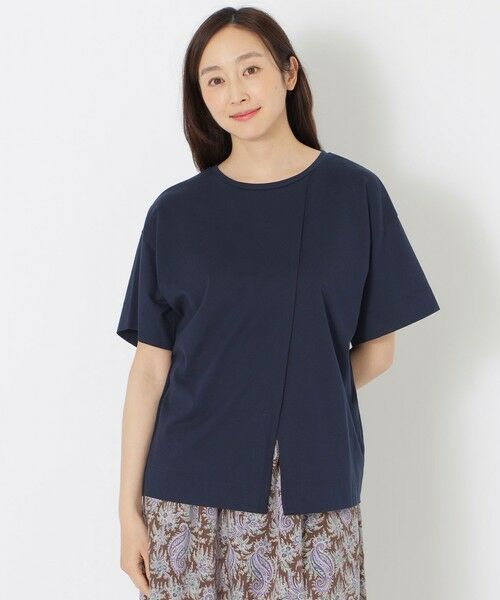SANYO ESSENTIALS / サンヨーエッセンシャルズ カットソー | フロントクロスTシャツ（ネイビー3）