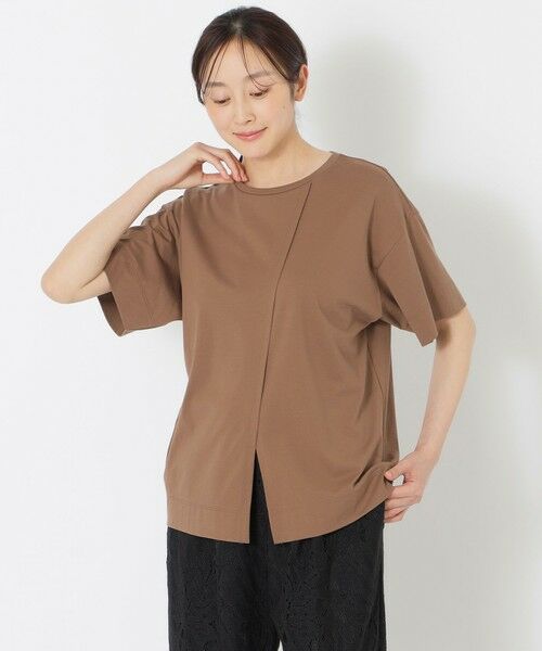 SANYO ESSENTIALS / サンヨーエッセンシャルズ カットソー | フロントクロスTシャツ（キャメル3）