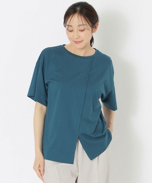 SANYO ESSENTIALS / サンヨーエッセンシャルズ カットソー | フロントクロスTシャツ（グリーン6）