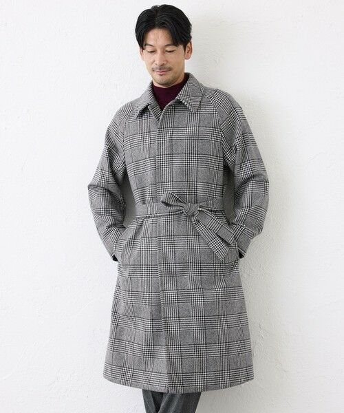 SANYO ESSENTIALS / サンヨーエッセンシャルズ その他アウター | 【WEB先行予約販売】＜Premium Rain Wool＞ベルテッドバルマカーンコート（チャコールグレー1）
