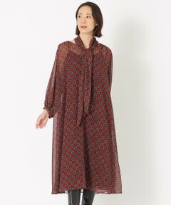 SANYO ESSENTIALS / サンヨーエッセンシャルズ ロング・マキシ丈ワンピース | シアーオリジナルプリント ストールワンピース