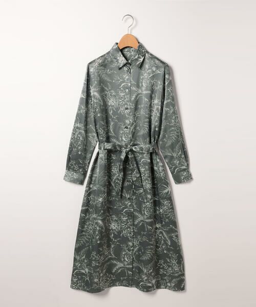 SCAPA Lサイズ/スキャパエルサイズ モノクロフラワーワンピース グリーン 44 SCAPA Lサイズ/スキャパエルサイズ モノクロフラワーワンピース グリーン 44