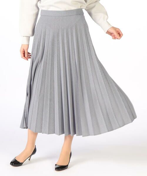 SCAPA Lサイズ / スキャパエルサイズ ミニ・ひざ丈スカート | リオギンガムスカート（ネイビー）