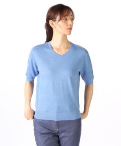 テンダーリネンＶネックニット