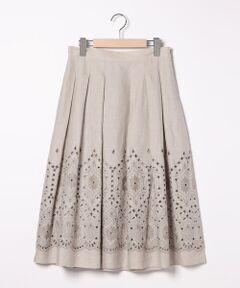 SCAPA Lサイズ / スキャパエルサイズ ミニ・ひざ丈スカート | リネンエンブロイダリースカート