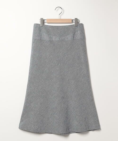 SCAPA Lサイズ / スキャパエルサイズ ミニ・ひざ丈スカート | リネンチドリスカート（ネイビー）