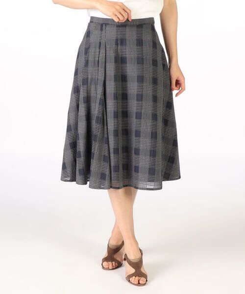 SCAPA Lサイズ / スキャパエルサイズ ミニ・ひざ丈スカート | シアーチェックスカート | 詳細1