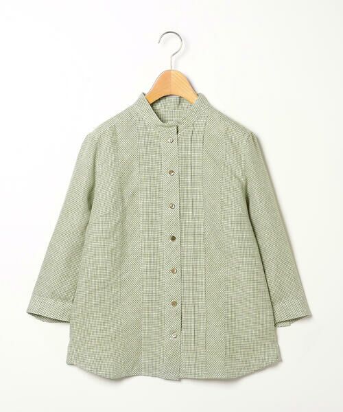 SCAPA Lサイズ / スキャパエルサイズ シャツ・ブラウス | コンチネンタルリネンブラウス（グリーン）