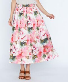 SCAPA Lサイズ / スキャパエルサイズ ミニ・ひざ丈スカート | ビンダフラワーサテンスカート