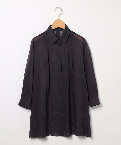 SCAPA Lサイズ / スキャパエルサイズ シャツ・ブラウス | エンブロエンブロチュニックブラウス（ネイビー）