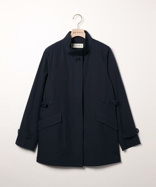 SCAPA Lサイズ/スキャパエルサイズ シルキーシャンブレーコート ネイビー 46 SCAPA Lサイズ/スキャパエルサイズ シルキーシャンブレーコート ネイビー 46