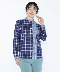 SCAPA Lサイズ / スキャパエルサイズ シャツ・ブラウス | チェックパッチワークブラウス