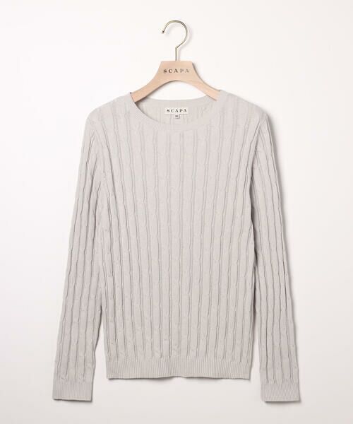SCAPA Lサイズ / スキャパエルサイズ ニット・セーター | ベレケーブルプルオーバー（オフホワイト）