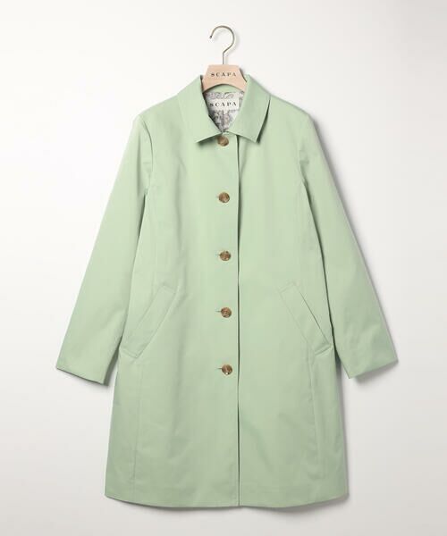 SCAPA Lサイズ/スキャパエルサイズ マットストレッチステンカラーコート グリーン 44 SCAPA Lサイズ/スキャパエルサイズ マットストレッチステンカラーコート グリーン 44