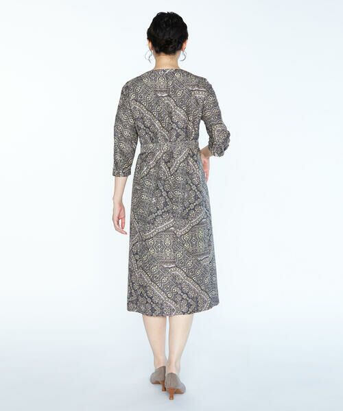 SCAPA Lサイズ / スキャパエルサイズ ドレス | ジャカードサラサ六分袖ワンピース | 詳細11