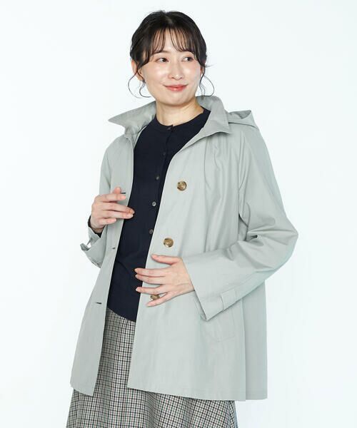 SCAPA Lサイズ/スキャパエルサイズ コットンタッサーフード付きコート グリーン 42 SCAPA Lサイズ/スキャパエルサイズ コットンタッサーフード付きコート グリーン 42