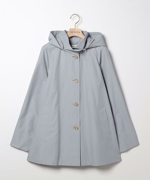 SCAPA Lサイズ / スキャパエルサイズ トレンチコート | コットンタッサーフード付きコート（グレー）