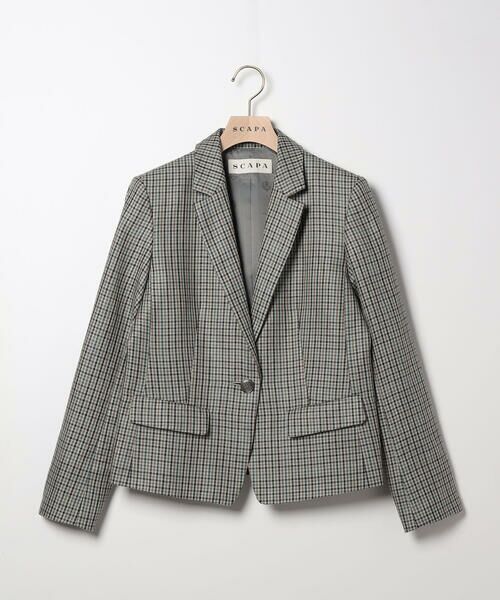 SCAPA Lサイズ / スキャパエルサイズ テーラードジャケット | ムーンチェックツィードジャケット | 詳細4