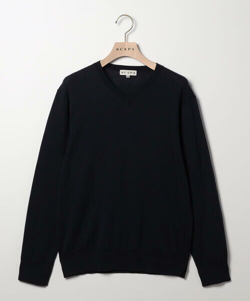 SCAPA Lサイズ / スキャパエルサイズ ニット・セーター | コットンハイゲージプルオーバーニット（ネイビー）