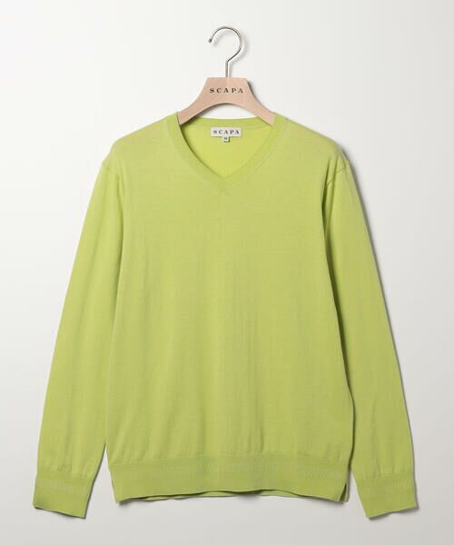 SCAPA Lサイズ / スキャパエルサイズ ニット・セーター | コットンハイゲージプルオーバーニット（グリーン）