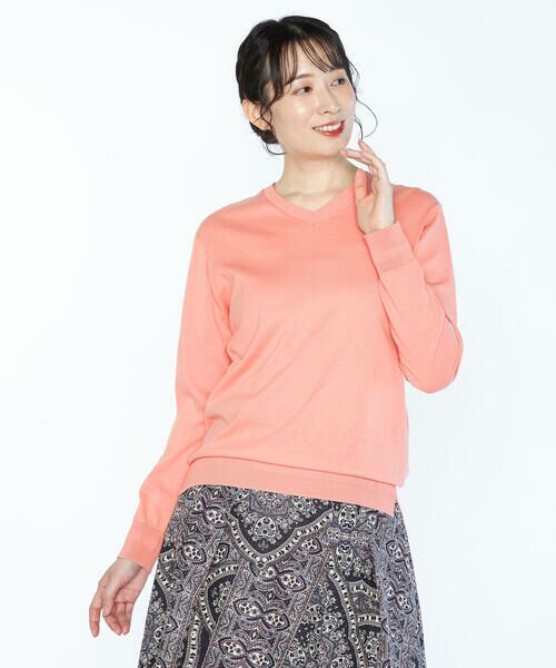 SCAPA Lサイズ / スキャパエルサイズ ニット・セーター | コットンハイゲージプルオーバーニット（ピンク）