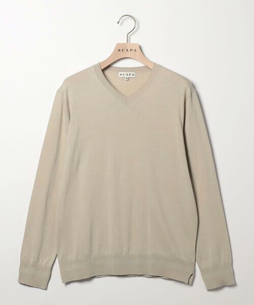 SCAPA Lサイズ / スキャパエルサイズ ニット・セーター | コットンハイゲージプルオーバーニット（グレー）