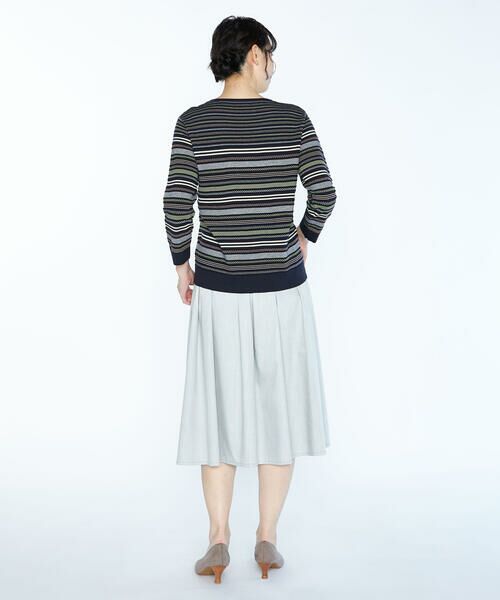 SCAPA Lサイズ / スキャパエルサイズ ニット・セーター | ジャカードボーダー八分袖ニット | 詳細3