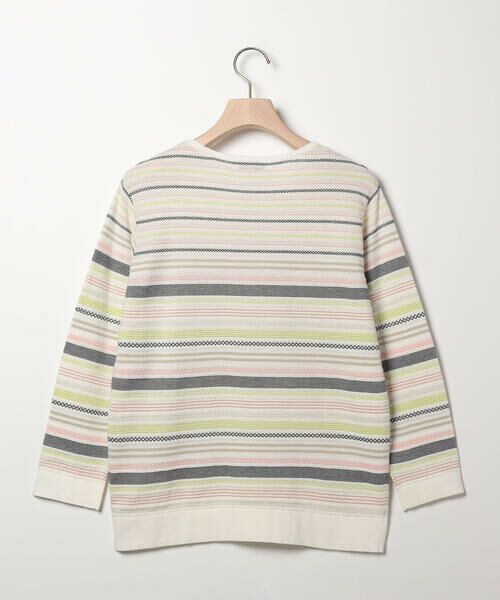 SCAPA Lサイズ / スキャパエルサイズ ニット・セーター | ジャカードボーダー八分袖ニット | 詳細6