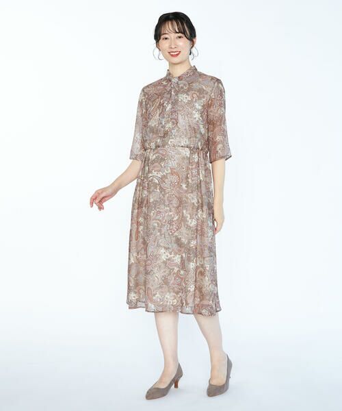 SCAPA Lサイズ/スキャパエルサイズ サラサペーズリーワンピース オレンジ 44 SCAPA Lサイズ/スキャパエルサイズ サラサペーズリーワンピース オレンジ 44