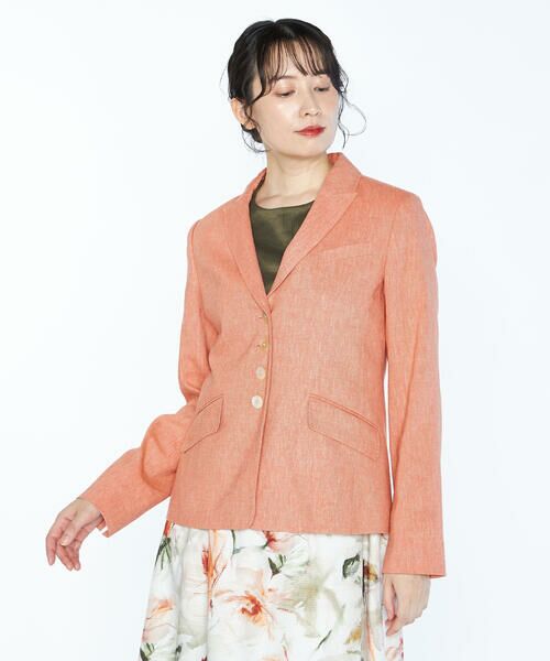 SCAPA Lサイズ/スキャパエルサイズ リネンコットンストレッチジャケット オレンジ 44 SCAPA Lサイズ/スキャパエルサイズ リネンコットンストレッチジャケット オレンジ 44