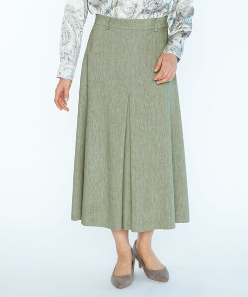 SCAPA Lサイズ/スキャパエルサイズ リネンコットンストレッチスカート ライトグリーン 42 SCAPA Lサイズ/スキャパエルサイズ リネンコットンストレッチスカート ライトグリーン 42