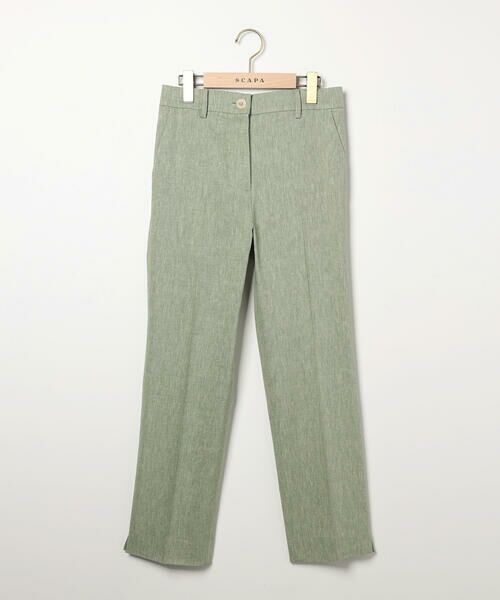 SCAPA Lサイズ/スキャパエルサイズ リネンコットンストレッチパンツ ライトグリーン 42 SCAPA Lサイズ/スキャパエルサイズ リネンコットンストレッチパンツ ライトグリーン 42