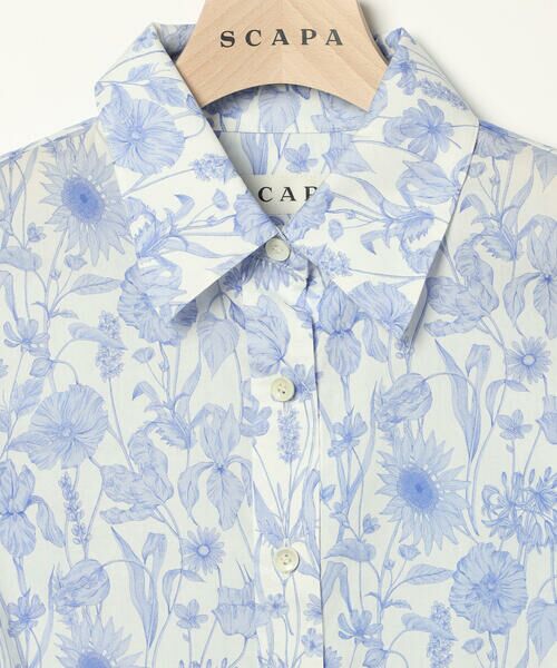 Liberty Printモノフラワーシャツブラウス セール】 Liberty Printモノフラワーシャツブラウス