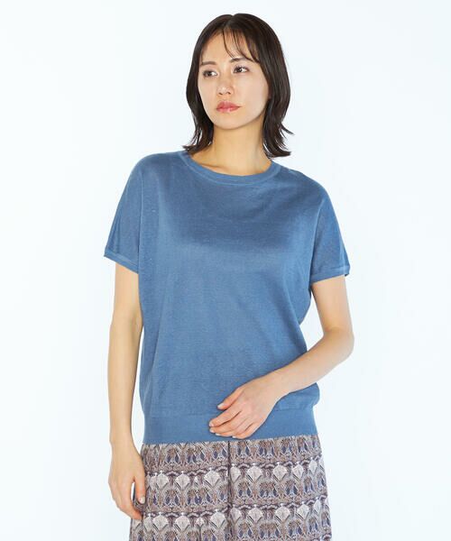 SCAPA Lサイズ / スキャパエルサイズ ニット・セーター | ハイゲージリネンニット半袖プルオーバー | 詳細2