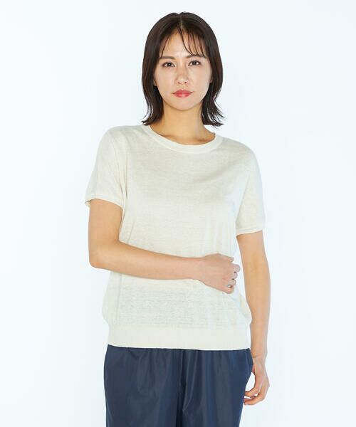 SCAPA Lサイズ / スキャパエルサイズ ニット・セーター | ハイゲージリネンニット半袖プルオーバー | 詳細10