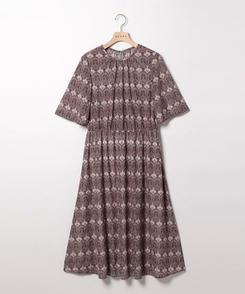 SCAPA Lサイズ/スキャパエルサイズ Liberty Printアイアンワンピース ネイビー 42 SCAPA Lサイズ/スキャパエルサイズ Liberty Printアイアンワンピース ネイビー 42