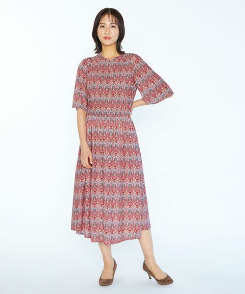 SCAPA Lサイズ/スキャパエルサイズ Liberty Printアイアンワンピース レッド 44 SCAPA Lサイズ/スキャパエルサイズ Liberty Printアイアンワンピース レッド 44