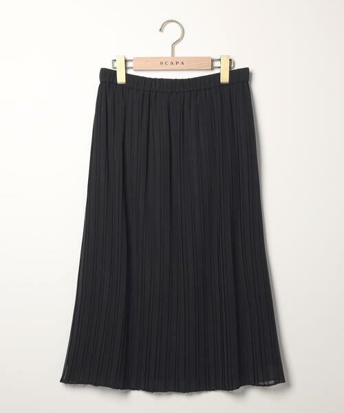 SCAPA Lサイズ / スキャパエルサイズ ミニ・ひざ丈スカート | エアリーシフォンスカート（ブラック）