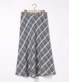 SCAPA Lサイズ / スキャパエルサイズ ミニ・ひざ丈スカート | リネンチェックスカート