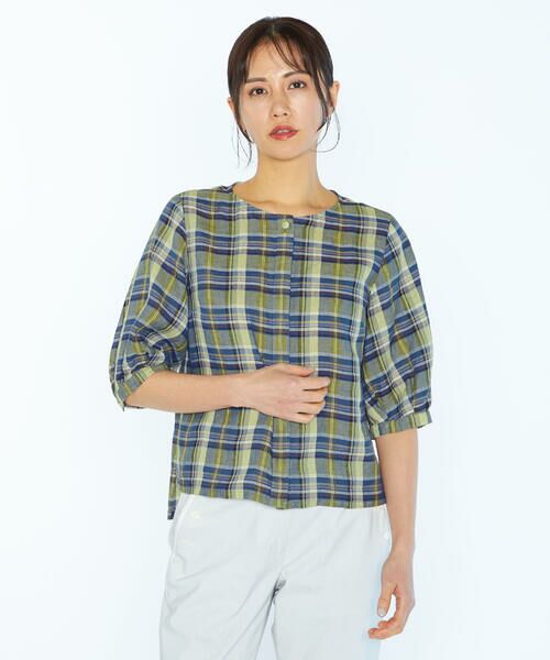 SCAPA Lサイズ / スキャパエルサイズ シャツ・ブラウス | リネンチェックブラウス | 詳細7