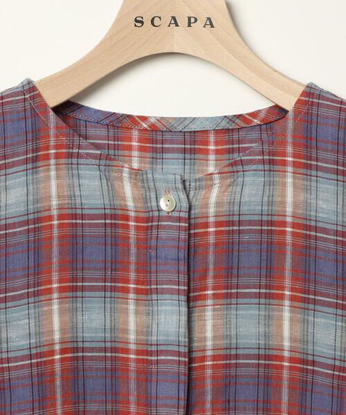 SCAPA Lサイズ / スキャパエルサイズ シャツ・ブラウス | リネンチェックブラウス | 詳細13