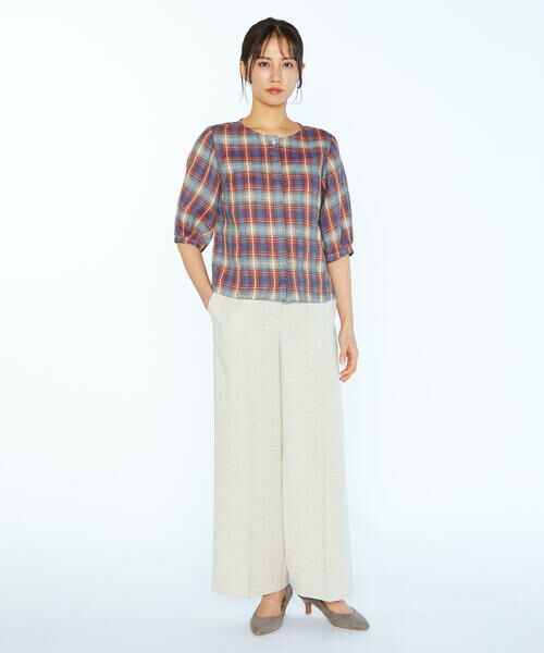 SCAPA Lサイズ / スキャパエルサイズ シャツ・ブラウス | リネンチェックブラウス | 詳細9