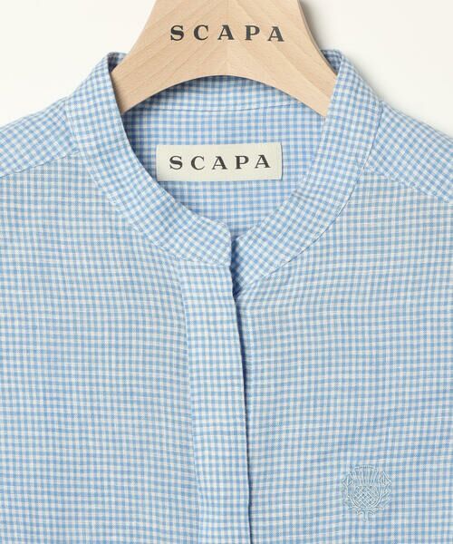 SCAPA Lサイズ / スキャパエルサイズ シャツ・ブラウス | リネンギンガム七分袖ブラウス | 詳細2