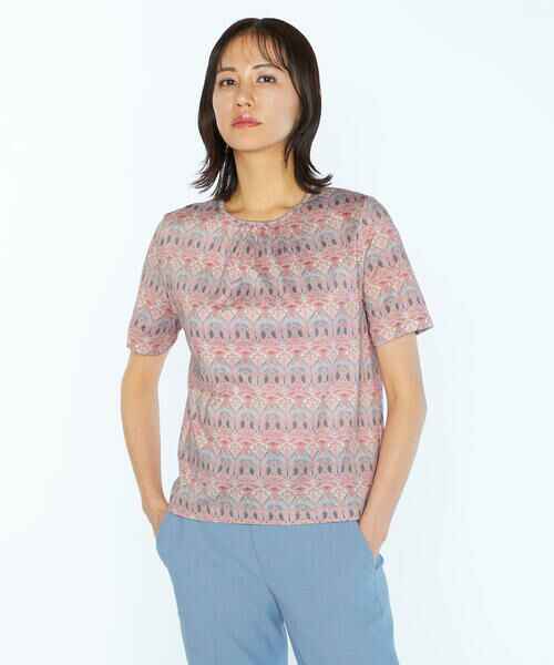 SCAPA Lサイズ/スキャパエルサイズ Liberty Printジャージカットソー レッド 42 SCAPA Lサイズ/スキャパエルサイズ Liberty Printジャージカットソー レッド 42