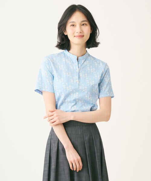 scapa リバティ 花柄　半袖シャツ　ブラウス42 SCAPA / スキャパ （レディース） シャツ・ブラウス